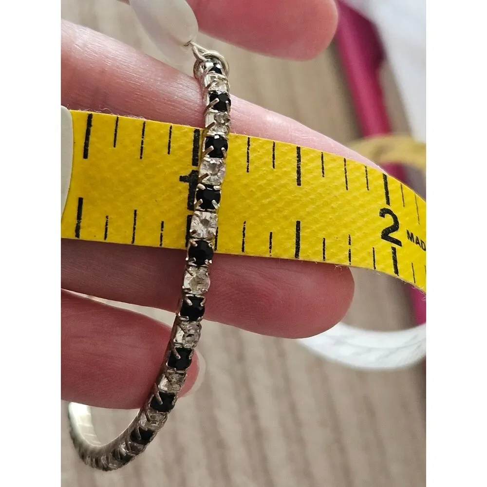 Heart Charm Bracelet with Rhinestones 6.75